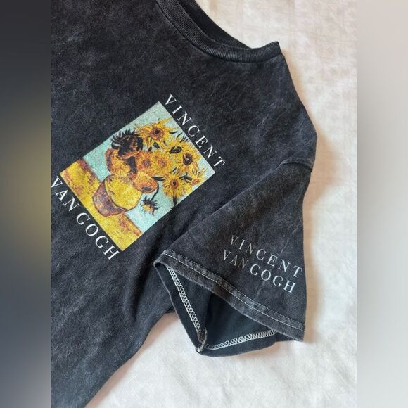 Isaac Morris IML Vincent Van Gogh gray tshirt cut off size S - Picture 5 of 7